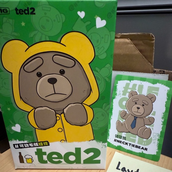 Pop Mart Ted 2 necktie bear keychain Toy Charm - Picture 1 of 3